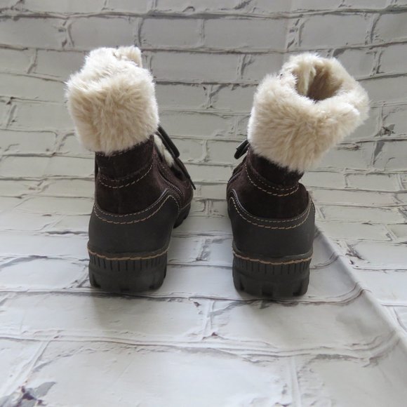 Vintage Brown Suede Ronsports Ankle Boots With Faux Fur - Picture 3 of 9